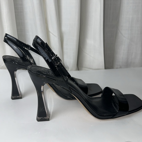 Vince Camuto Rabenie Patent Leather Ankle Strap Ice Cube Heel Dress Sandals - Picture 3 of 9